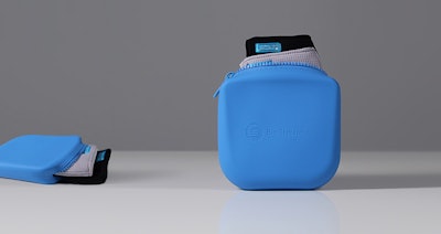 To keep your bt-smartmask sanitary while not in use, new to the attentively designed bt-protect safety suite is the bt-smartcase. Designed specifically to hold up to two bt-smartmasks securely and safely while keeping masks free of contaminants, it features a unique silicone anti-stick surface, Silver Ion technology, and an easy to use heavy duty zipper. The convenient size has enough space for a small bottle of hand sanitizer and fits perfectly into a purse, backpack, briefcase, or car compartment. Your staff and clients alike will love this handy, super hygienic and protective mask smartcase.