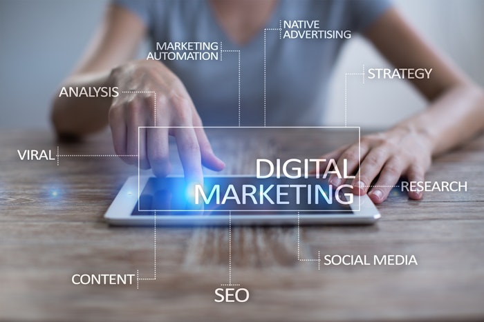 Digital Marketing Woman with Tablet