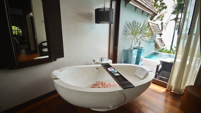 A fancy bathtub