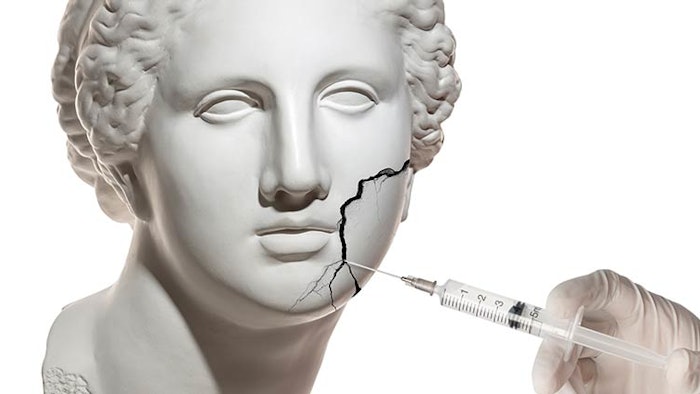 Statue getting injection