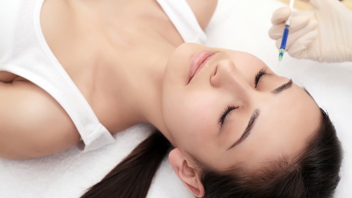 woman getting temporal injections