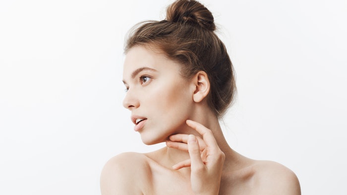 Woman with strong jawline