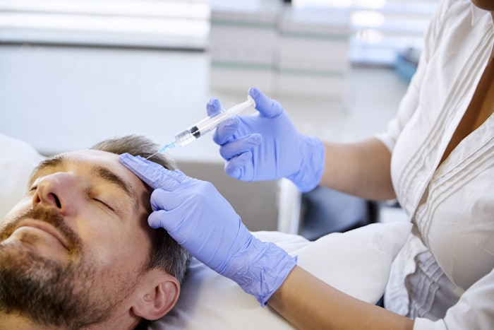 man getting botox