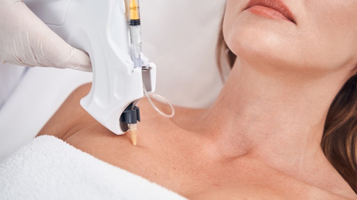 woman getting chest injections