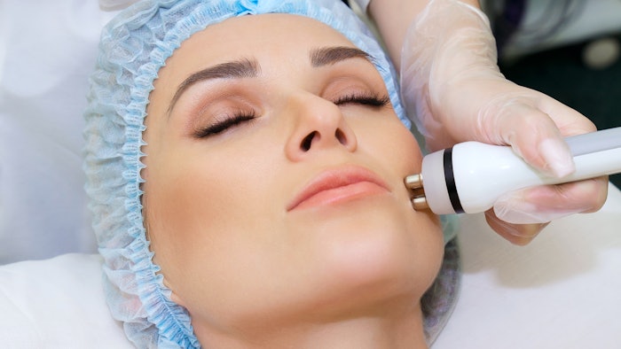 Woman getting RF lifting treatment