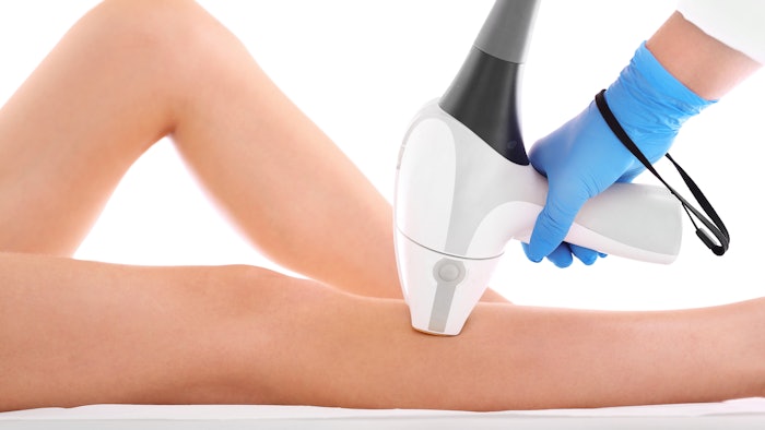 Laser hair removal device on legs