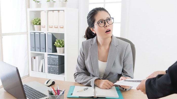 Shocked boss at employee resignation