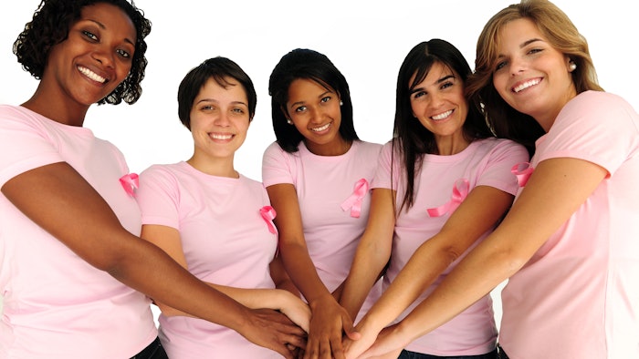 diverse women supporting breast cancer awareness