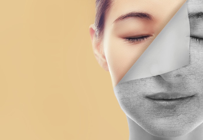 woman's facial skin barrier