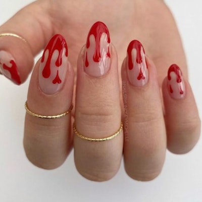 Blood drip manicure