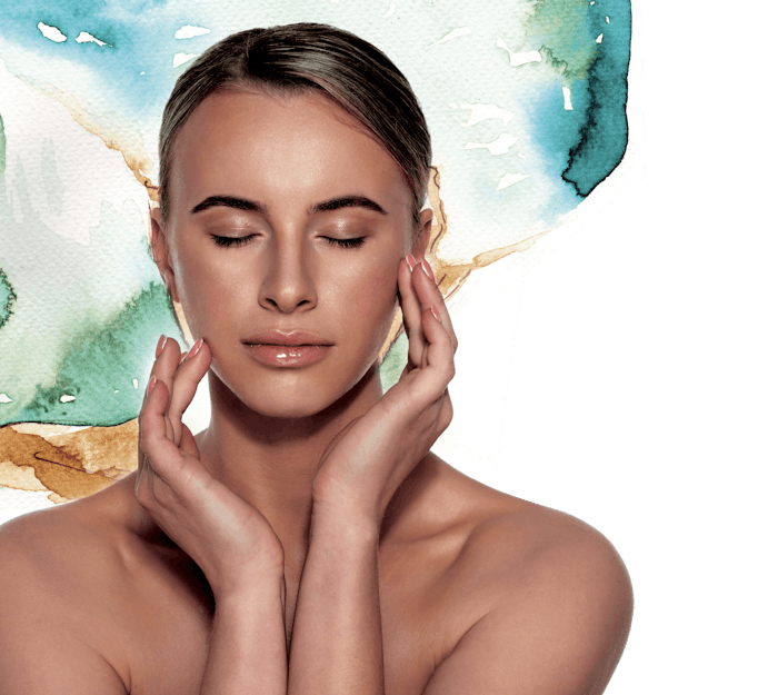woman posing to showcase skin