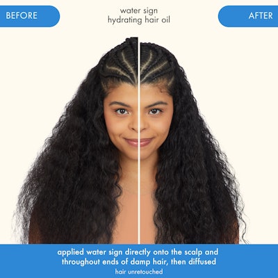 amika Water Sign Hydrating Hair Oil offers a burst of hydration for dry strands.