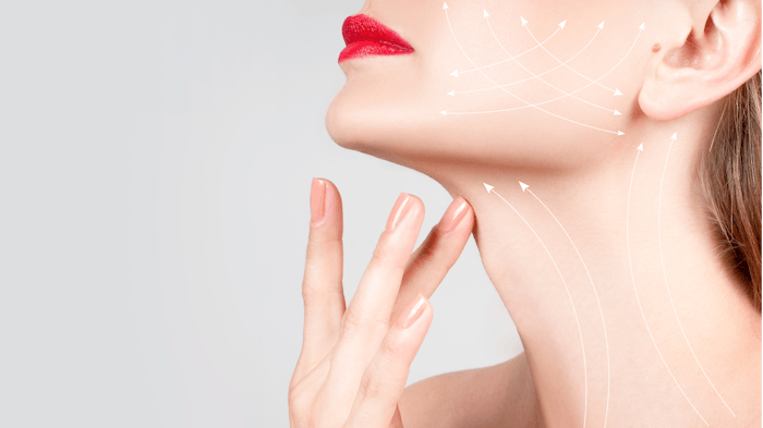 woman preparing for neck contour procedure