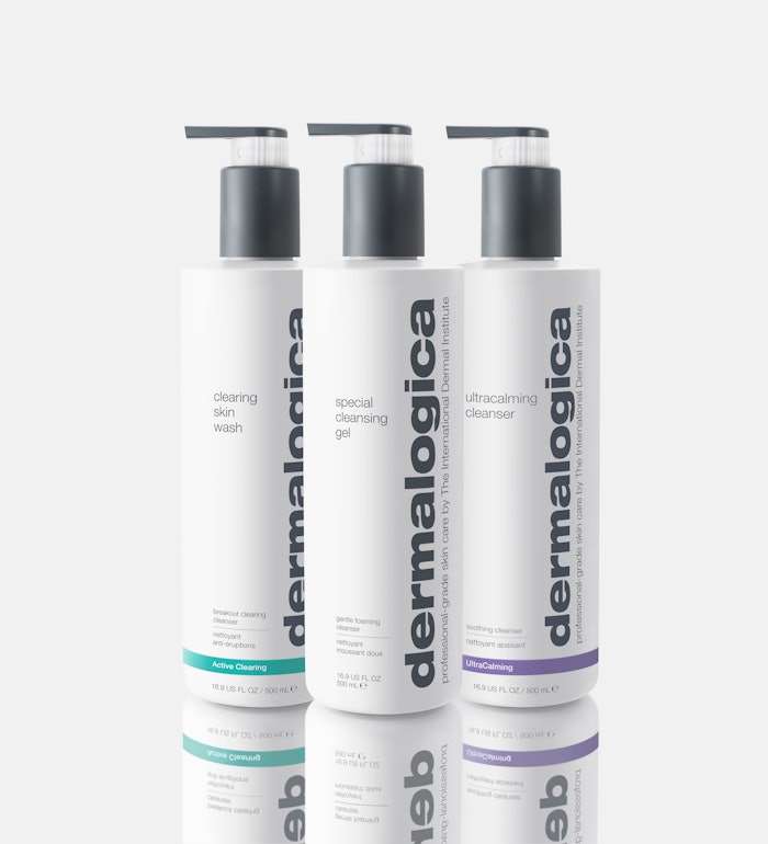 Dermalogica was the first prestige skin care brand to launch its cleansing line, comprising the Special Cleansing Gel, UltraCalming Cleanser and Clearing Skin Wash, using the Future pump.