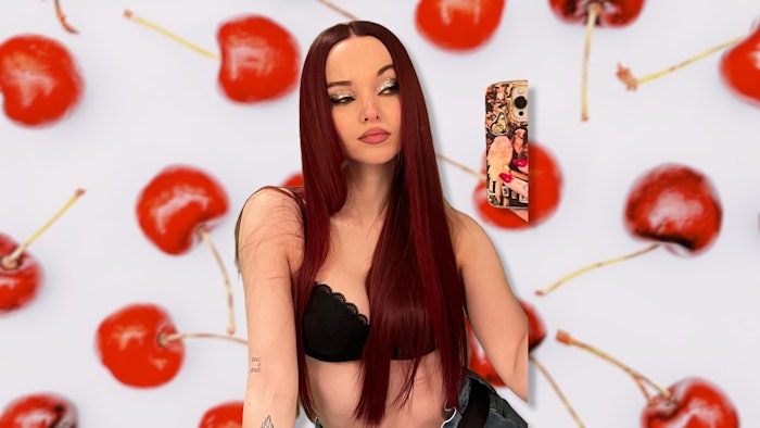 Celebrity hair stylist Jacob Rozenberg created Dove Cameron's new cherry red hair color. Get his how-to.