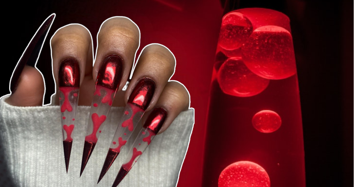 lava lamp nail design