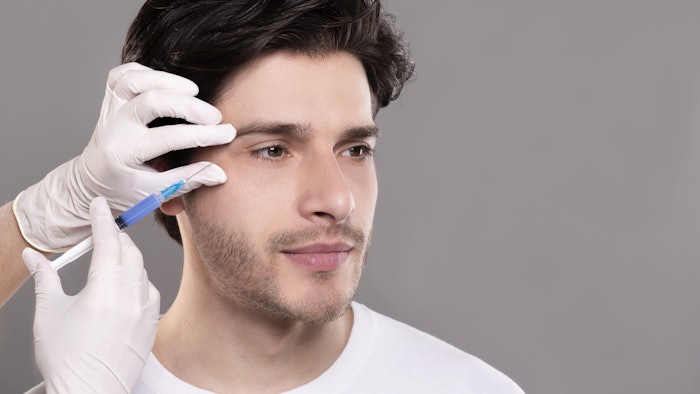 man receiving botox injection