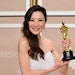 Learn how celebrity hairstylist Mara Roszak created Michelle Yeoh's hair look for the Academy Awards.