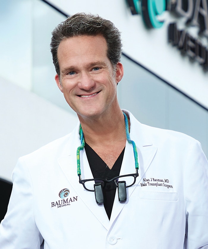 Alan J. Bauman, M.D., board-certified hair restoration surgeon and founder of the Bauman Medical.