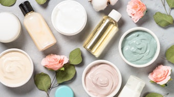 skincare products collage