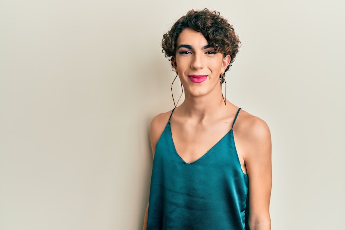 transgender person posing