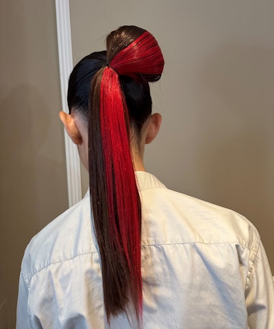 Sleek loop ponytail