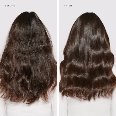 Before and After using the Express Ion Clipped 1.25' Curling Iron