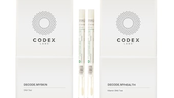 Codex Labs' kits include the Decode.MySkin DNA Test, which uses qPCR sequencing to assess skin oxidative stress, sensitivity, irritation, oiliness, pimples, pigmentation, sun exposure and general aging, as well as the Decode.MyHealth Vitamin DNA Test, which also uses qPCR sequencing and which assesses the absorption, transport and metabolism of vitamins A through E and the implication for skin conditions.