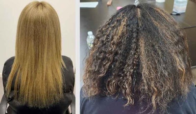 Figure 1. Examples of damage in straight and curly hair