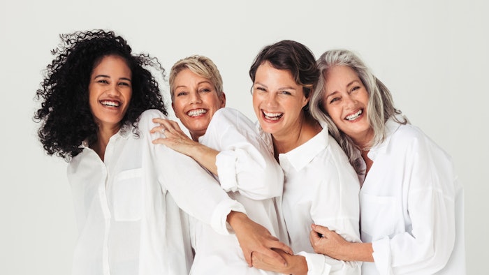 Female models of all ages celebrating their natural bodies