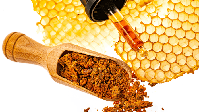 Bee Propolis Honeycomb Product Concept Adobe Stock 321287578