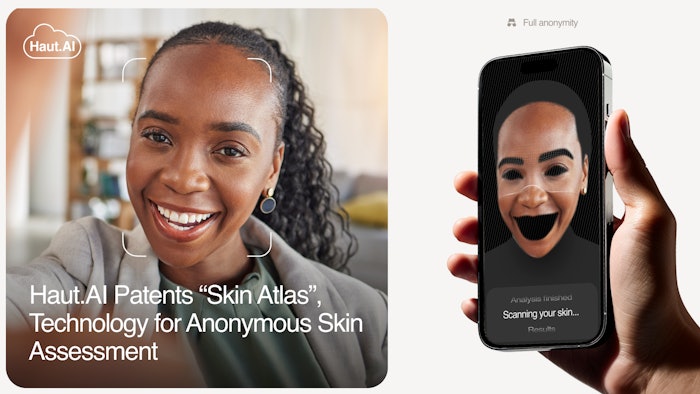 Haut.AI's feature 'anonymizes facial images by removing all personal identifiers,' including backgrounds, eyes, mouths and hair, as well as any other non-skin related data before any analyses are conducted.