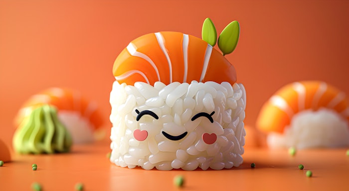 Salmon sushi on a table