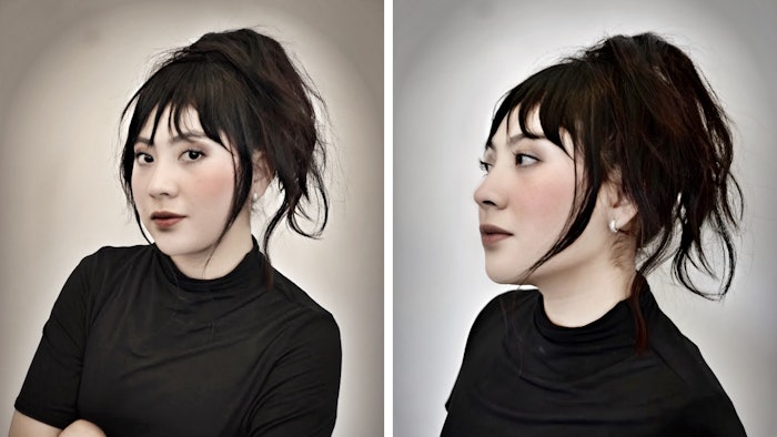 Hairstylist Karla Valenzuela shares her tutorial for recreating the hair look sported by Winona Ryder in Beetlejuice, Beetlejuice for clients looking for an easy Halloween costume DIY.