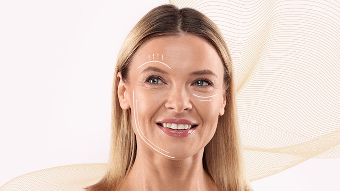 stock image SILAB woman smiling with arrows depicting tensor effects_LIFTILIENCE