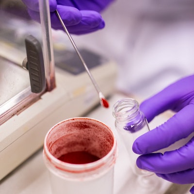 Pigment sample in lab