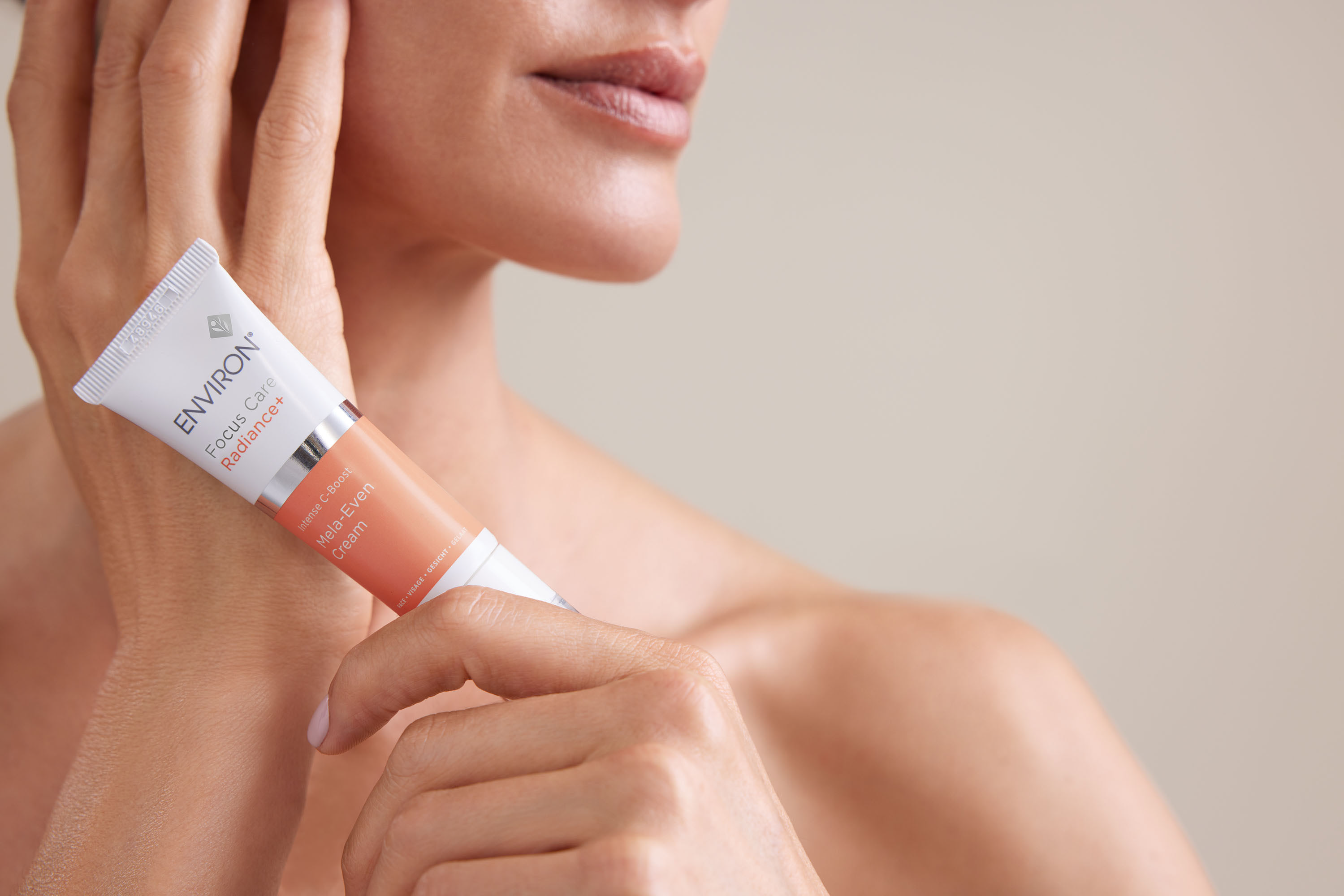 Environ Skin Care's Focus Care Radiance+ Intense C-Boost Mela Even Cream is formulated to enhance the effects of the skin's natural vitamin C production, targeting the appearance of hyperpigmentation and premature aging caused by UV exposure.