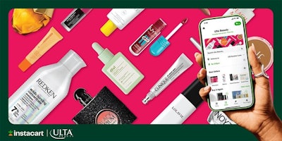Consumers can now order products from Ulta Beauty and have them delivered through Instacart.