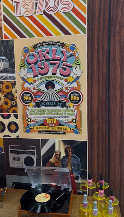 Orly's 1970s inspired booth in honor of the brand's 50th anniversary.