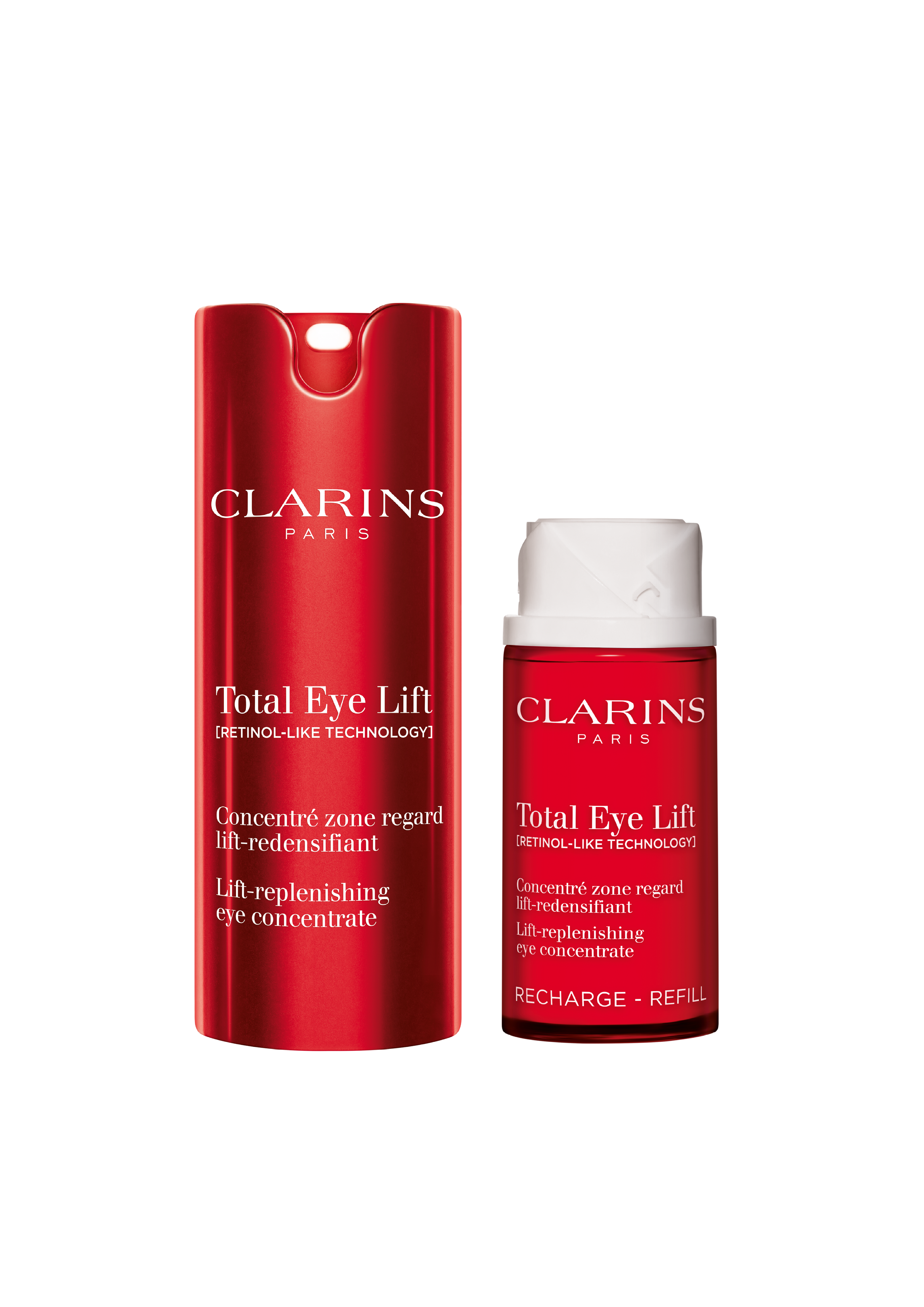 With the eco-designed refillable packaging, Clarins can claim a reduction of 73% in environmental impact. Buying a new recyclable reload represents 50% less metal, 33% less plastic and 29% less cardboard compared to the previous Total Eye Lift packaging.