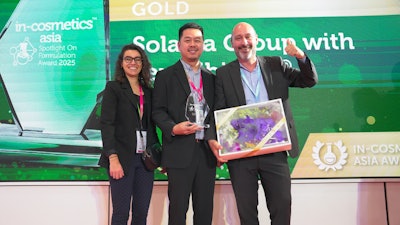 Solabia Group won gold in the Spotlight on Formulation category for Serenibiome, a double-patented active that repairs skin sensitivity and breaks the itch-scratch cycle.