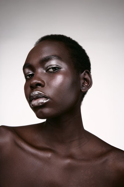 Refy's Chrome Collection includes a Cream Shimmer and Chrome Lip Gloss, offering buildable iridescence for lips and cheeks.