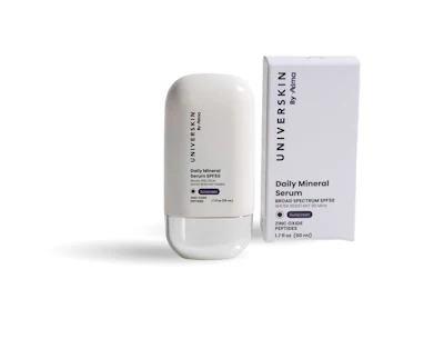 Universkin by Alma established a new category with its Daily Mineral Serum SPF 50, utilizing Dual-Shield 50 technology.