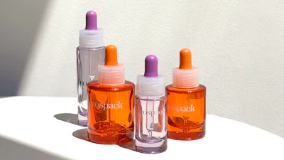 Virospack's Translucent Harmony concept features color-painted translucent glass bottles that offer a literal window into the formula.