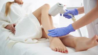 The invention provides an improved way to cover the intimate areas of a female's body while receiving laser hair removal.