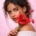 Rona Care Poppy Se Woman Holding Flower Curly Hair