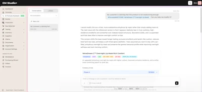 CM Studio+ claims to replace fragmented legacy PLM systems, spreadsheets and manual formulation workflows with a single AI-native environment built by contract manufacturers, chemists and product developers who have lived the complexity of cosmetic R&D firsthand.