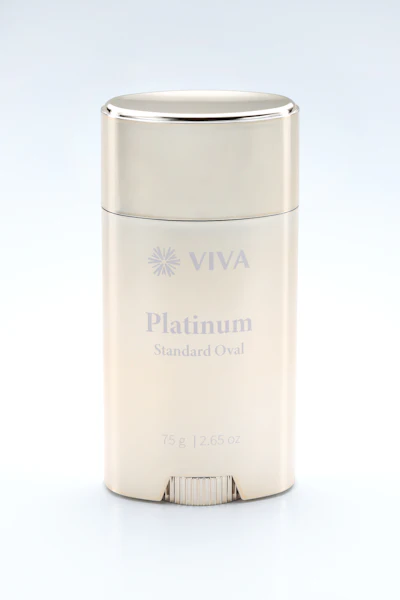 Viva’s Platinum Series, which uses advanced vacuum metallization to create mirror-like metallic finishes on jars, closures, sticks, lip gloss bottles and other packaging components.