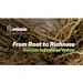 Indesso logo with tagline 'From Root to Richness' promoting Indonesian Vetiver on dried root background