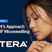 Woman in profile with Cutera RF microneedling webcast promotion and registration button